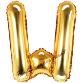Luftballon Buchstabe W, gold, 35 cm