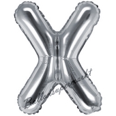 Luftballon Buchstabe X, silber, 35 cm