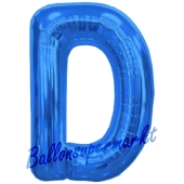 Großer Buchstabe D Luftballon aus Folie in Blau