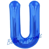 Großer Buchstabe U Luftballon aus Folie in Blau