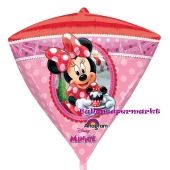 Diamonz Luftballon aus Folie Minnie Mouse inklusive Helium, Frontansicht