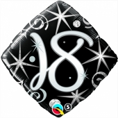 Luftballon zum 18. Geburtstag, Birthday Elegant 18, ohne Helium-Ballongas