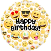 Geburtstags-Luftballon Happy Birthday Emoji Party