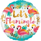 Folienballon Let's Flamingle, Flamingos ohne Helium-Ballongas
