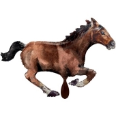 Folienballon Galloping Horse, braun inklusive Helium