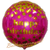 Geburtstags-Luftballon Happy Birthday Punkte, ohne Helium-Ballongas