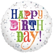 Holografischer Luftballon Happy Birthday Greetings, ohne Helium-Ballongas