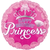 Happy Birthday Princess, Ballon zum Geburtstag inklusive Helium