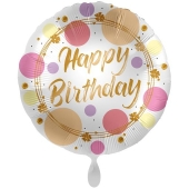 Jumbo Folienballon Happy Birthday Dots