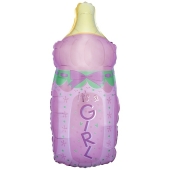 It's a Girl Babyflasche, Luftballon aus Folie inklusive Helium