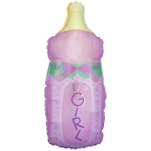 It's a Girl Babyflasche, Luftballon aus Folie inklusive Helium