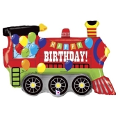 Luftballon Happy Birthday Lokomotive zum Geburtstag, ohne Helium