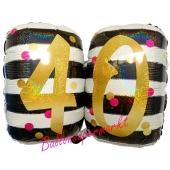 Folienballon Pink & Gold Milestone Birthday 40 ohne Helium