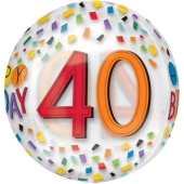 Happy Birthday Rainbow 40 Orbz Luftballon aus Folie ohne Ballongas