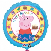 Peppa Wutz Happy Birthday, Luftballon aus Folie, ungefüllt