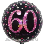 Luftballon aus Folie mit Helium, Pink Celebration 60, zum 60. Geburtstag