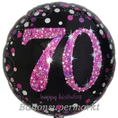 Luftballon zum 70. Geburtstag, Pink Celebration 70, ohne Helium-Ballongas