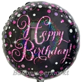 Geburtstags-Luftballon Pink Celebration Birthday, ohne Helium-Ballongas