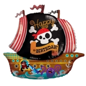 Luftballon aus Folie zum Geburtstag,Piratenschiff, Happy Birthday