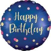  Luftballon Party Dots Happy Birthday, ohne Helium