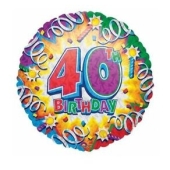Happy Birthday 40 Luftballon, Balloons, ohne Helium