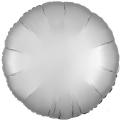 Runder Luftballon aus Folie, Platinum Silber, Satin Luxe, 18"