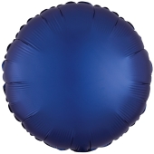 Rundluftballon Marineblau, Satin Luxe, Matt, 45 cm mit Ballongas Helium