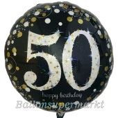 Luftballon zum 50. Geburtstag, Sparkling Birthday 50, ohne Helium-Ballongas