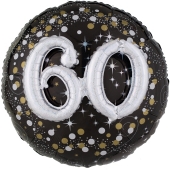 Folienballon Sparkling Celebration 60, ohne Helium zum 60. Geburtstag