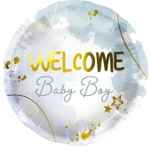 Luftballon mit Helium zu Geburt und Taufe eines Jungen:Welcome Baby Boy Boy