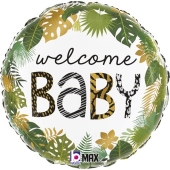 Welcome Baby Luftballon mit Helium zu Babyparty, Geburt und Taufe