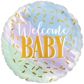 Watercolor Welcome Baby  Luftballon mit Helium zu Babyparty, Geburt und Taufe