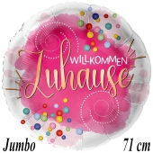 Willkommen Zuhause Jumbo Luftballon aus Folie ohne Helium-Ballongas