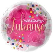 Luftballon aus Folie Willkommen Zuhause, inklusive Helium-Ballongas