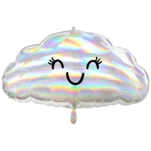 Wolke, irisierend, Folienballon mit Ballongas-Helium 