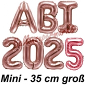 Abi 2025, Luftballons, 35 cm, Rose Gold zur Abiturfeier