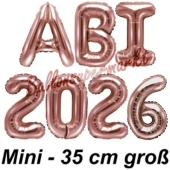 Abi 2026, Luftballons, 35 cm, Rose Gold zur Abiturfeier