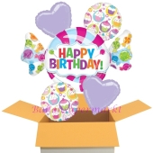 5 Geburtstags-Luftballons, Candy Party, Ballons mit Helium