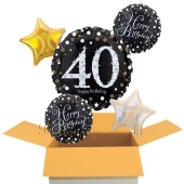 5 Luftballons aus Folie zum 40. Geburtstag, Sparkling Celebration Birthday 40