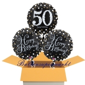 3 Luftballons aus Folie zum 50. Geburtstag, Sparkling Celebration