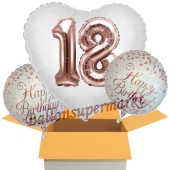 3 Luftballons zum 18. Geburtstag, Jumbo 3D Sparkling Fizz Birthday Rosegold 18