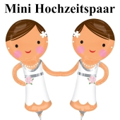 Hochzeitspaar, lesbisch, Folienballons luftgefüllt am Ballonstab