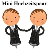 Hochzeitspaar, schwul, Folienballons luftgefüllt am Ballonstab