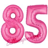 Zahl 85, Pink, Luftballons aus Folie zum 85. Geburtstag, 100 cm, inklusive Helium