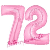 Zahl 72 Rosa, Luftballons aus Folie zum 72. Geburtstag, 100 cm, inklusive Helium