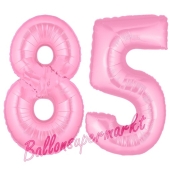 Zahl 85 Rosa, Luftballons aus Folie zum 85. Geburtstag, 100 cm, inklusive Helium