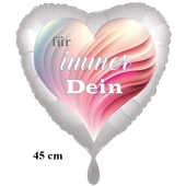 Für immer Dein - Herz. Herzluftballon aus Folie, 45 cm, satinweiss