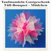 Gastgeschenk zu Taufe, Geburt und Baby Party, Taufmandeln im Tüll-Bouquet-Beutel