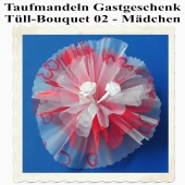 Gastgeschenk zu Taufe, Geburt und Baby Party, Taufmandeln im Tüll-Bouquet-Beutel 02