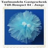 Gastgeschenk zu Taufe, Geburt und Baby Party, Taufmandeln im Tüll-Bouquet-Beutel, 04, Junge